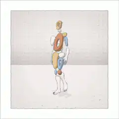 Abstract figure walking in place