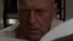 Man reading with intense expression