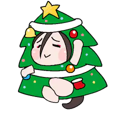 chibi girl in christmas tree costume