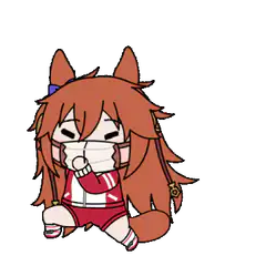 Chibi horse girl sneezing