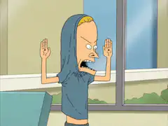 Beavis screaming in frustration