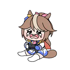 Crying anime girl with game controller