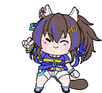 Chibi anime girl posing with cat ears