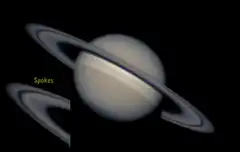 Saturn with Spokes Label