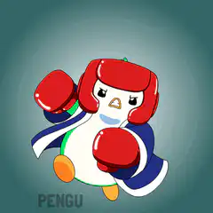 Boxing penguin punches screen