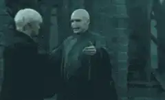 Draco Malfoy and Voldemort hug