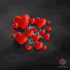 Happy Valentine's Day hearts animation