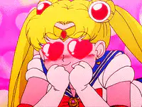 Sailor Moon with heart eyes