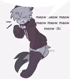 anime catboy meowing