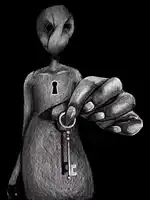 Alien holding a key