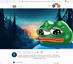 Pepe scrolling Bitcoin social media