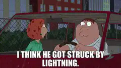 Peter and Lois Griffin struck by lightning