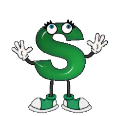 Green Letter S Character Dancing