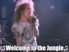 Axl Rose singing Welcome to the Jungle