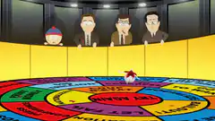 South Park chicken on spinning wheel