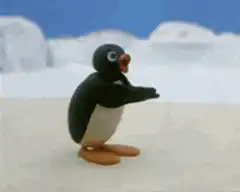 Pingu dancing on ice