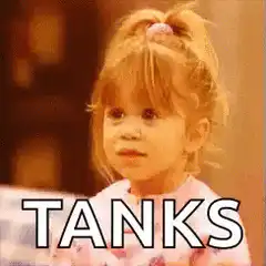 Little girl saying tanks