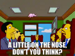 Simpsons meeting elephant on nose