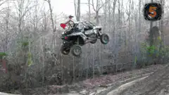 Off-road vehicle jump with passenger