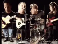 Band members playing instruments