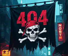 404 Pirate Skull Banner