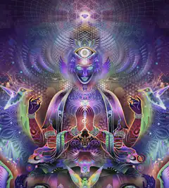 Psychedelic goddess with third eye