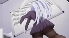 anime girl writing on whiteboard