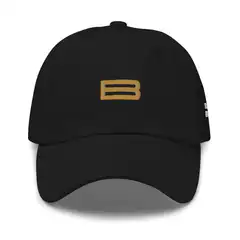 Black cap with gold B logo