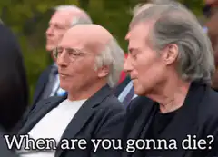 Larry David smiles when asked when he's gonna die