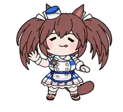 Chibi horse girl waving
