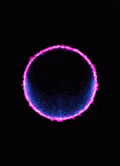 glowing pink and blue energy ring