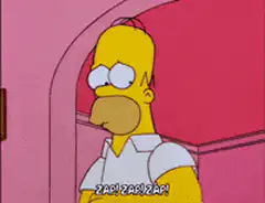 Homer Simpson blinking with text
