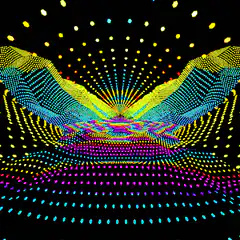 Colorful dot matrix landscape animation