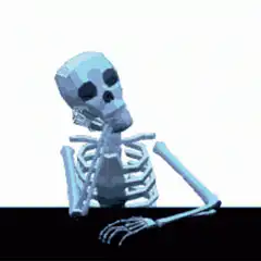 3d skeleton tapping fingers