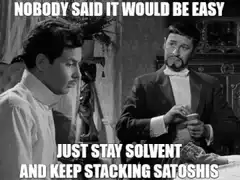 Nobody Said It Would Be Easy Just Stay Solvent And Keep Stacking Satoshis