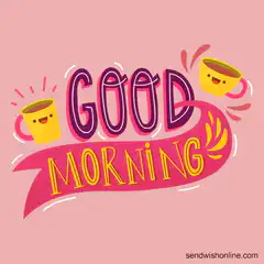 Good Morning Coffee Cups Illustration