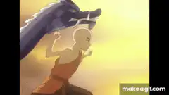 Aang and Zuko fight dragons