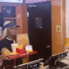 Nicki Minaj holding McDonald's tray