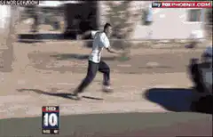 Man runs into police car