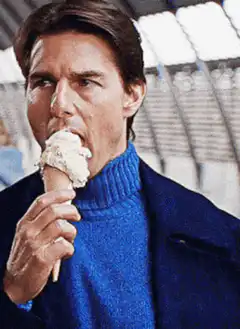 Tom Cruise eating ice cream