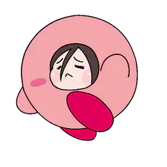 Crying person in Kirby costume