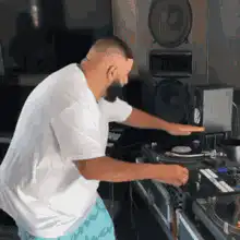 DJ scratching vinyl record