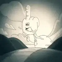 Cartoon finger character running