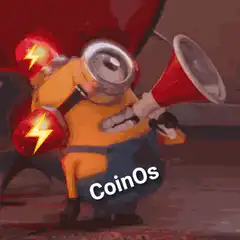 Minion with megaphone and CoinOs text