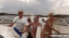 Woman falls off boat into water