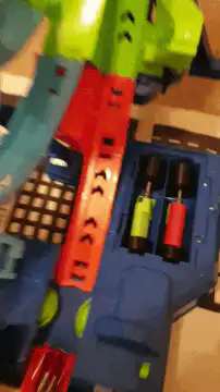 Nerf gun with track and ball