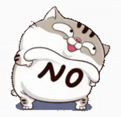 Cartoon cat shaking head no