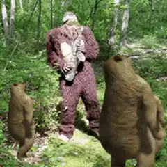 Bear playing saxophone for dancing bears
