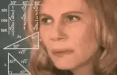 Woman confused by math formulas