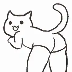 Smiling cat with human legs